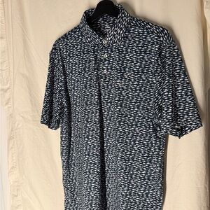 Rhoback Navy School of Fish Patterned Men's Shirt